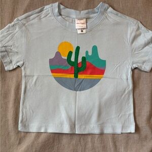 Hanna Andersson Light Blue Kids Tee with Cactus Graphic, NWOT